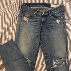 Rag & Bone ripped skinny jeans! Raw bottom
